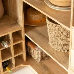 Made in Meubles Meuble bar en angle bois de manguier Lou
