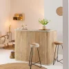 Made in Meubles Meuble bar en angle bois de manguier et terrazzo Lou