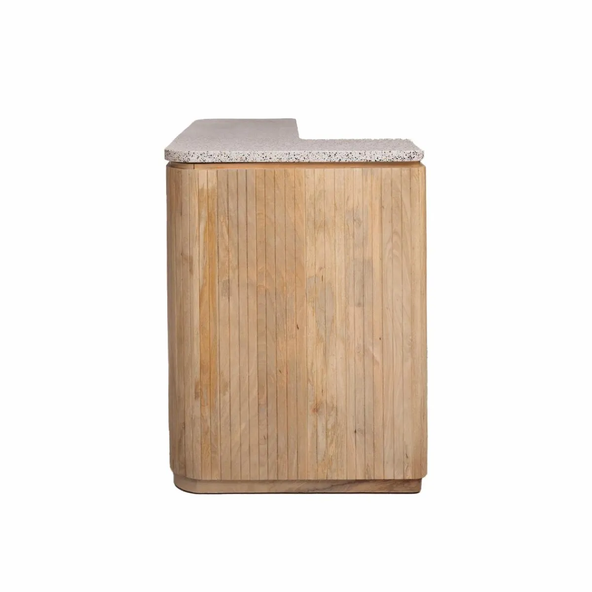 Made in Meubles Meuble bar en angle bois de manguier et terrazzo Lou