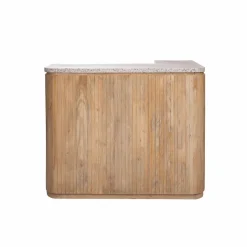 Made in Meubles Meuble bar en angle bois de manguier et terrazzo Lou