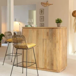 Made in Meubles Meuble bar en bois de manguier Lou