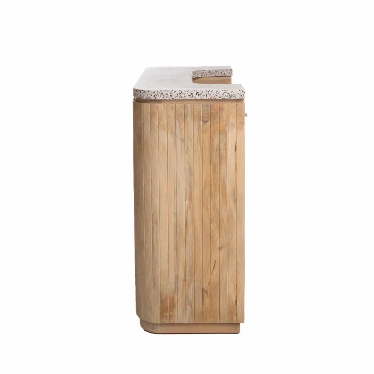 Made in Meubles Meuble bar en bois de manguier et terrazzo Lou