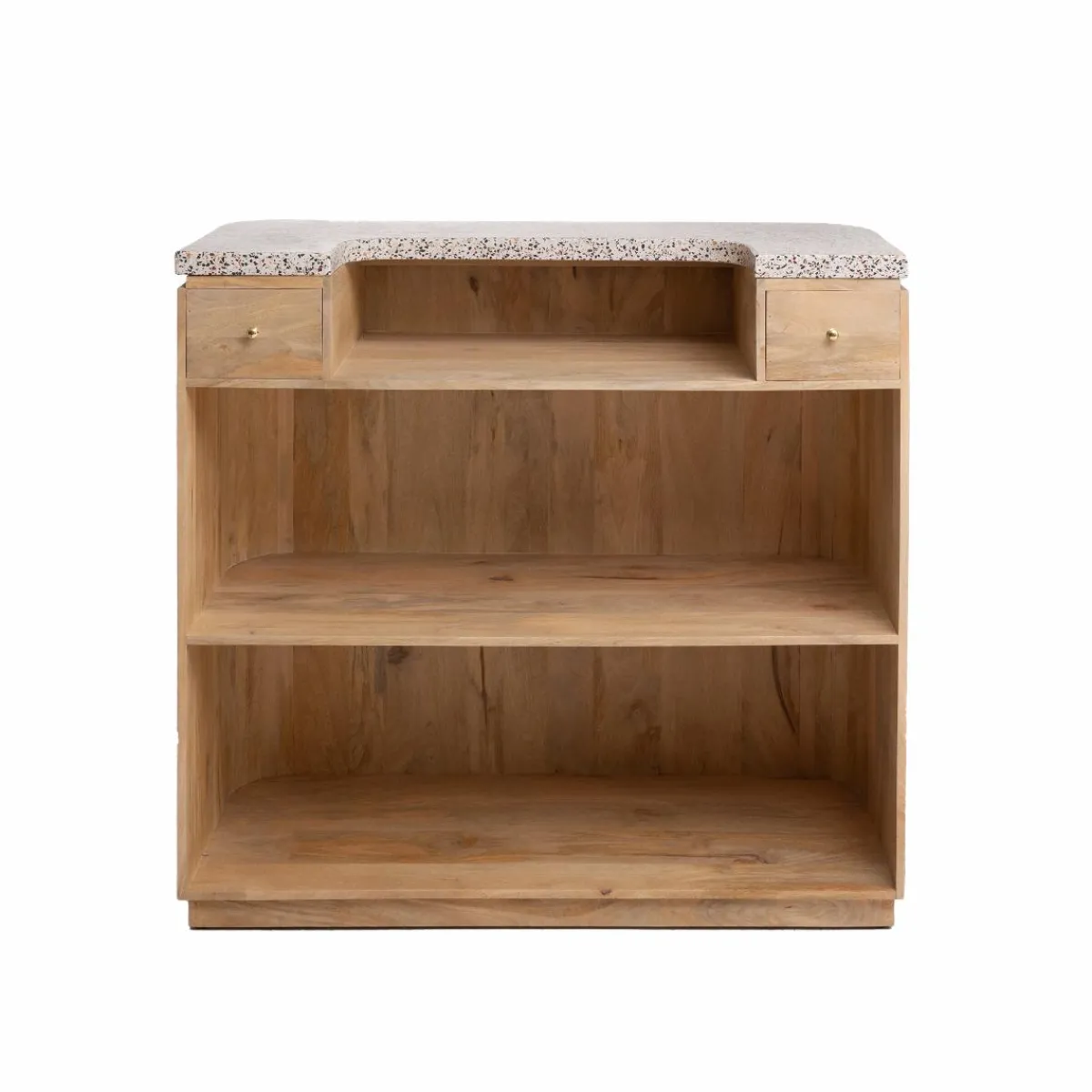Made in Meubles Meuble bar en bois de manguier et terrazzo Lou