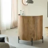 Made in Meubles Meuble bar en bois de manguier et marbre Adler
