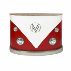 Made in Meubles Meuble bar rouge avec plateau en bois de manguier Combi