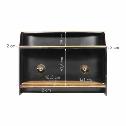 Made in Meubles Meuble bar rouge avec plateau en bois de manguier Combi