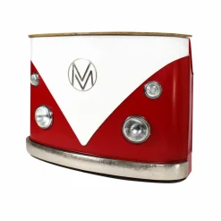 Made in Meubles Meuble bar rouge avec plateau en bois de manguier Combi
