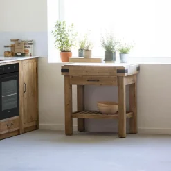 Made in Meubles Meuble bas cuisine en bois recyclé Garance
