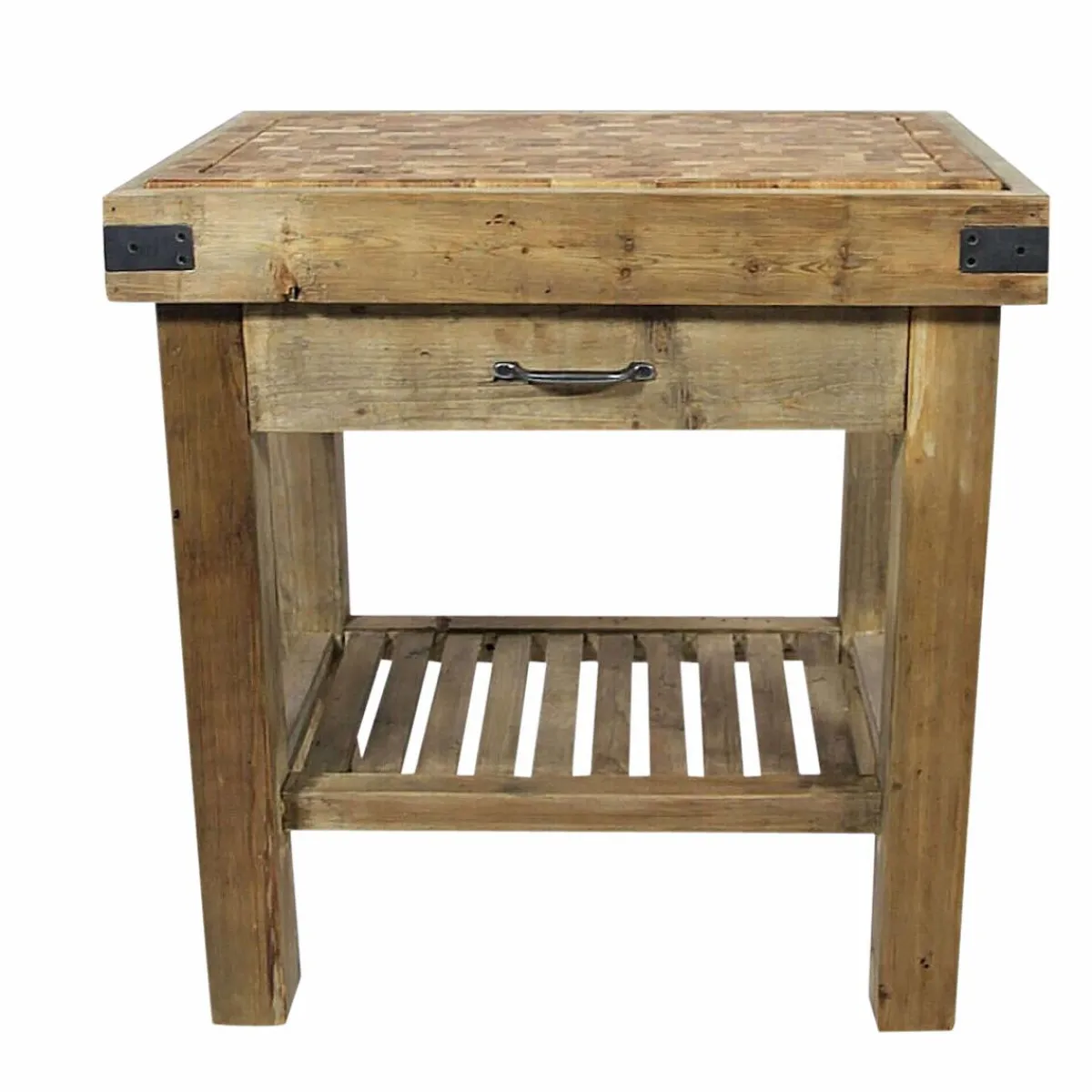 Made in Meubles Meuble bas cuisine en bois recyclé Garance
