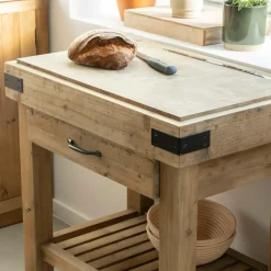 Made in Meubles Meuble bas cuisine en bois recyclé Garance