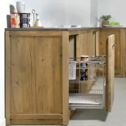 Made in Meubles Meuble bas de cuisine avec tiroir coulissant Champêtre