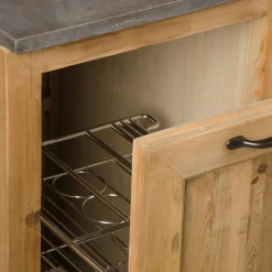 Made in Meubles Meuble bas de cuisine avec tiroir coulissant Champêtre