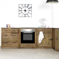 Made in Meubles Meuble bas de cuisine pour four et plaques de cuisson Champêtre