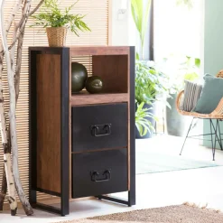 Made in Meubles Meuble de rangement en bois d'acacia Havana
