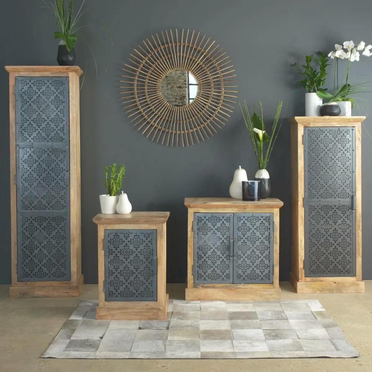 Made in Meubles Meuble de rangement en bois de manguier Sahara