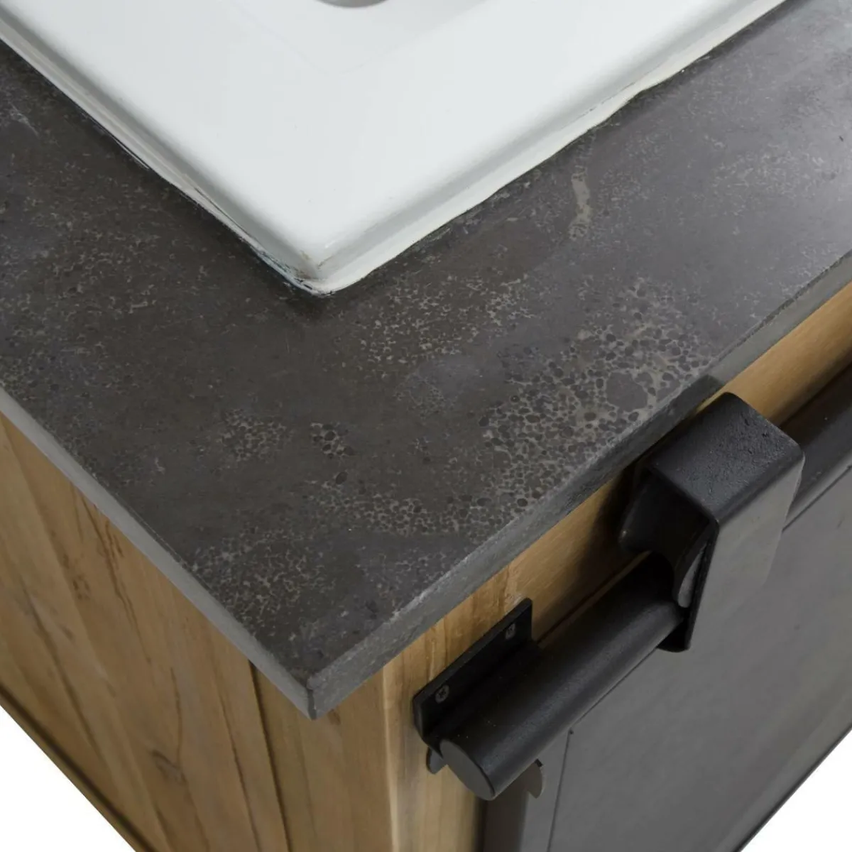 Made in Meubles Meuble sous vasque en bois recyclé et métal Jade