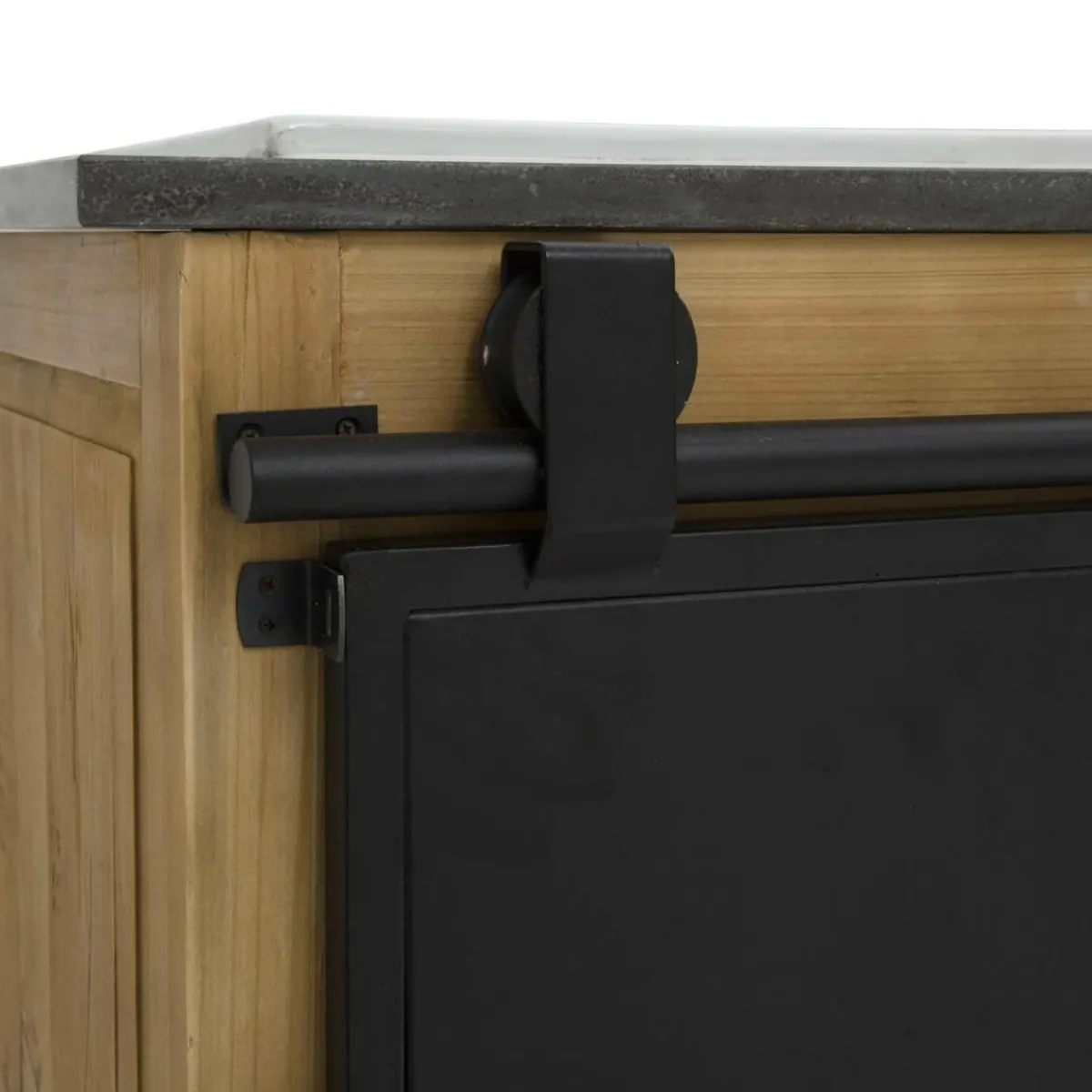 Made in Meubles Meuble sous vasque en bois recyclé et métal Jade