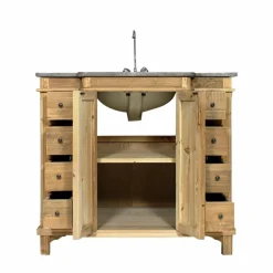 Made in Meubles Meuble sous vasque en bois recyclé Bianca