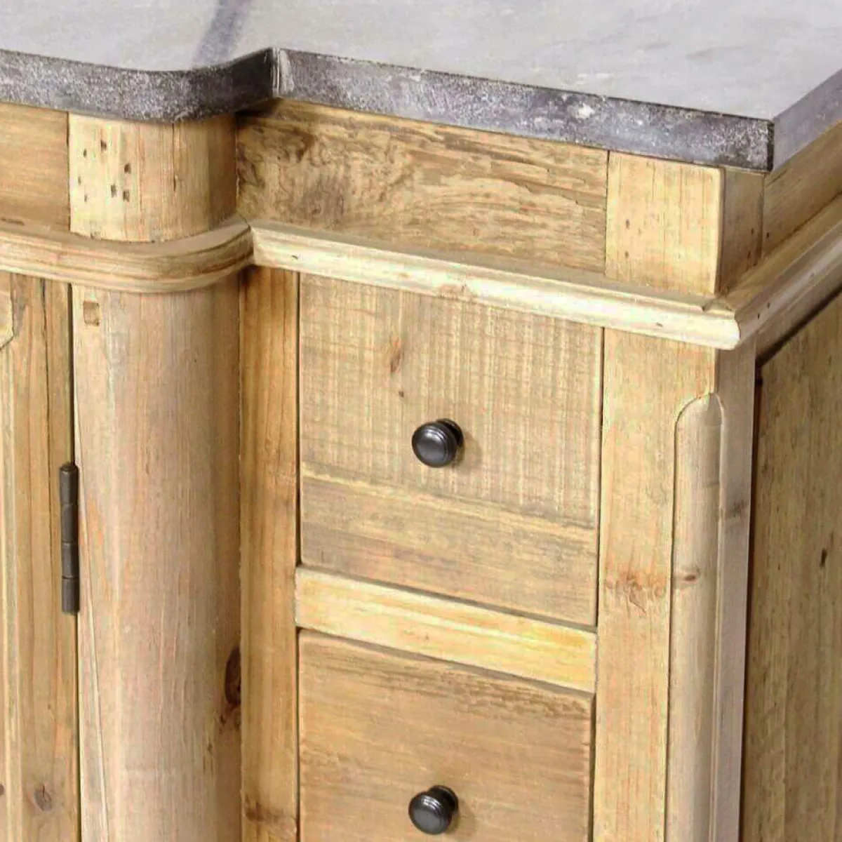 Made in Meubles Meuble sous vasque en bois recyclé Bianca