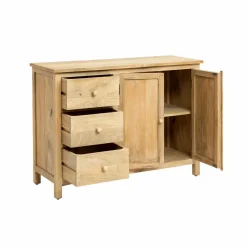 Made in Meubles Meuble sous vasque en bois de manguier blanchi Ronan