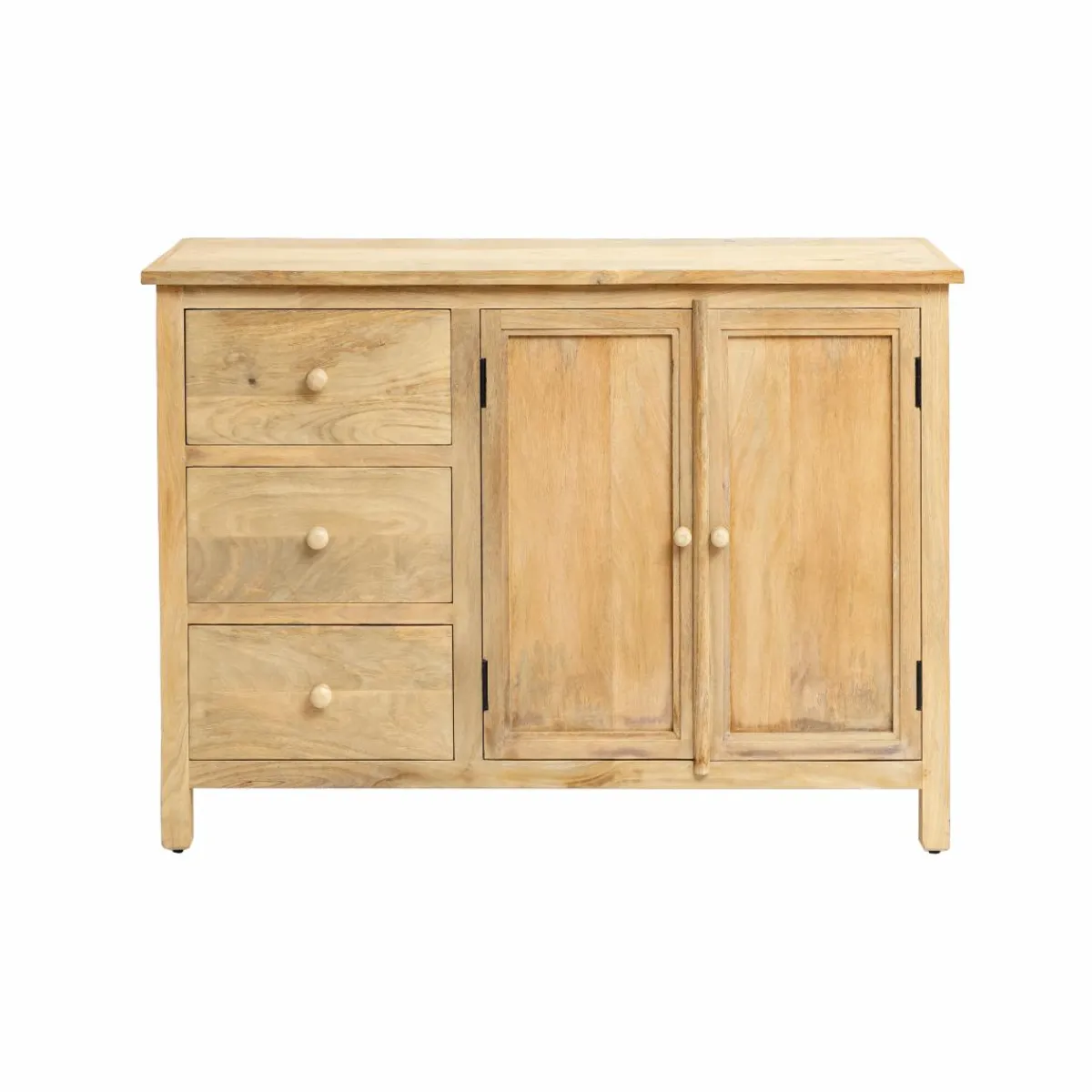 Made in Meubles Meuble sous vasque en bois de manguier blanchi Ronan