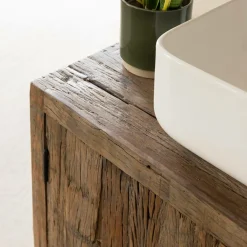 Made in Meubles Meuble sous vasque en bois recyclé Adrienne