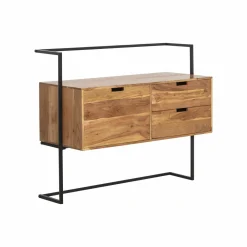 Made in Meubles Meuble sous vasque en bois d'acacia et métal Ninon