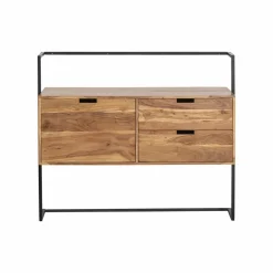 Made in Meubles Meuble sous vasque en bois d'acacia et métal Ninon