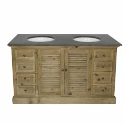 Made in Meubles Meuble sous vasque en bois recyclé Zephyr
