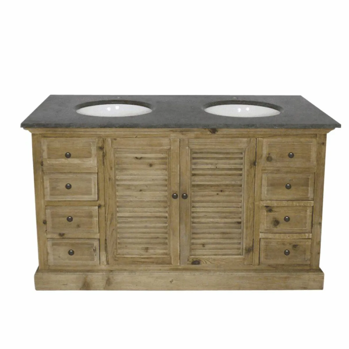 Made in Meubles Meuble sous vasque en bois recyclé Zephyr