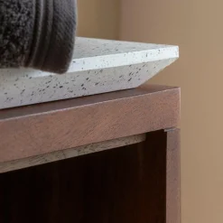 Made in Meubles Meuble sous vasque en bois d'acacia et terrazzo Kaelis