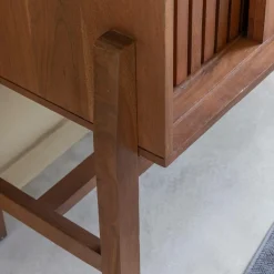Made in Meubles Meuble sous vasque en bois d'acacia et terrazzo Kaelis