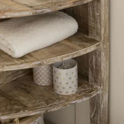 Made in Meubles Meuble sous vasque en bois de manguier blanchi Sienna
