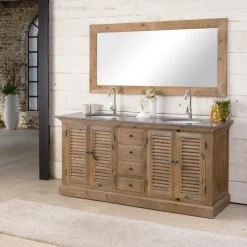 Made in Meubles Meuble sous vasque en bois recyclé Valérien