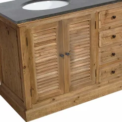 Made in Meubles Meuble sous vasque en bois recyclé Valérien