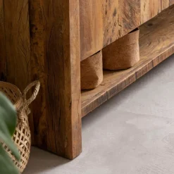 Made in Meubles Meuble sous vasque en bois recyclé Naël