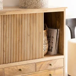Made in Meubles Meuble sous vasque en bois de manguier Liora