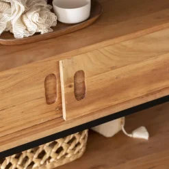 Made in Meubles Meuble sous vasque en bois d'acacia et métal Montréal