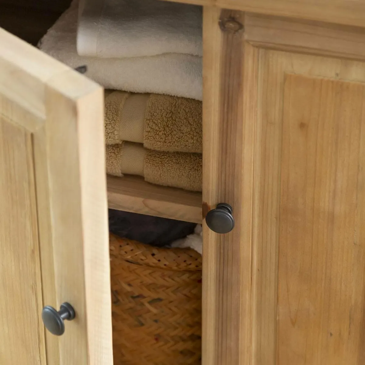Made in Meubles Meuble sous vasque en bois recyclé Paz
