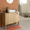 Made in Meubles Meuble sous vasque en bois de manguier Tonin