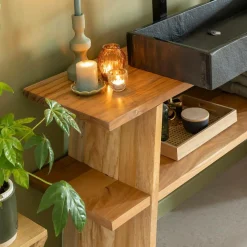 Made in Meubles Meuble sous vasque en bois recyclé Corin