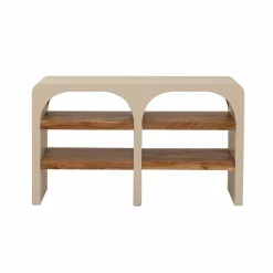 Made in Meubles Meuble sous vasque en bois effet béton et bois d'acacia Dalva