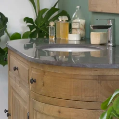 Made in Meubles Meuble sous vasque en bois recyclé Livio