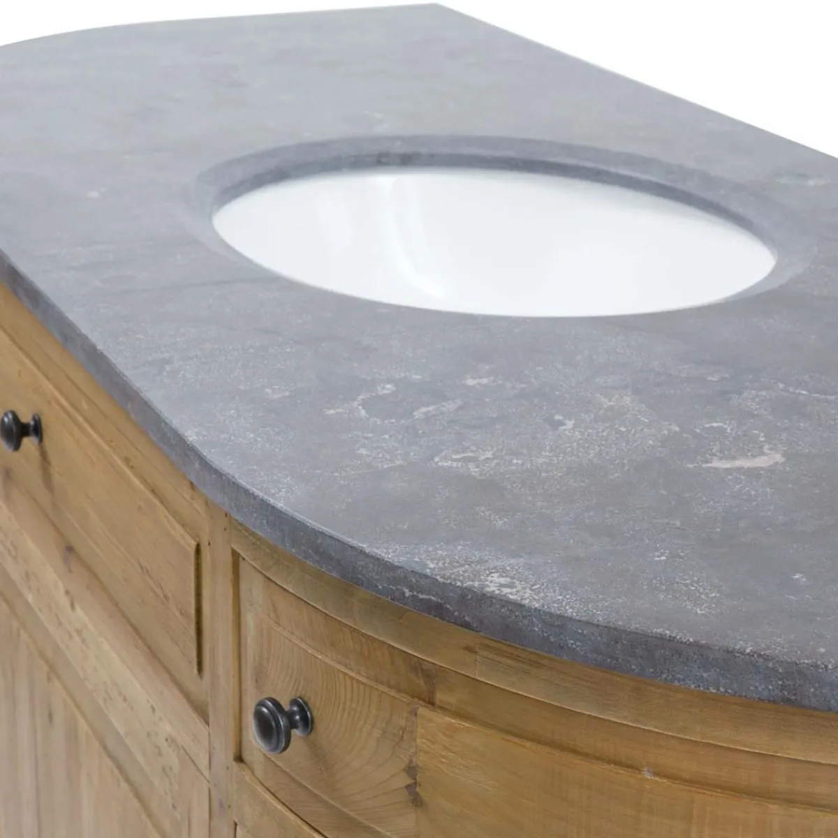 Made in Meubles Meuble sous vasque en bois recyclé Livio