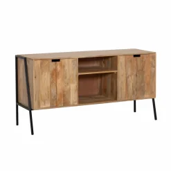 Made in Meubles Meuble sous vasque en bois de manguier et métal Jeanne