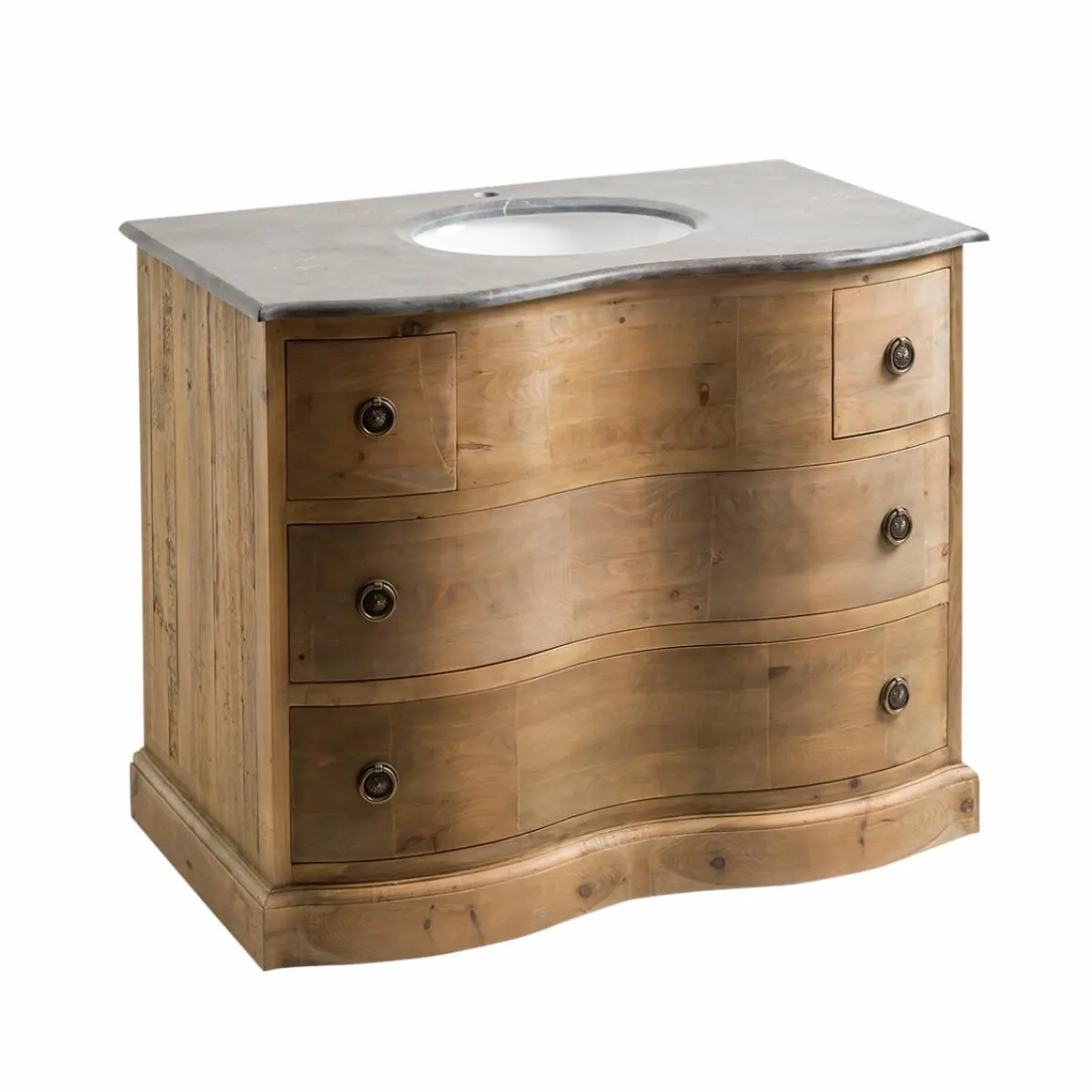 Made in Meubles Meuble sous vasque en bois recyclé Mia