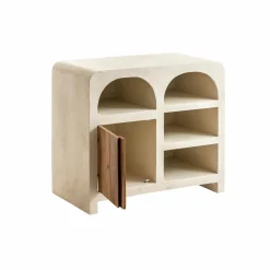 Made in Meubles Meuble sous vasque en bois effet béton et bois d'acacia Dalva