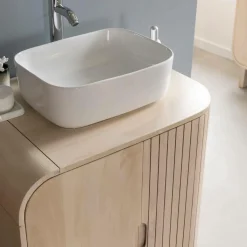 Made in Meubles Meuble sous vasque en bois de manguier Yoni