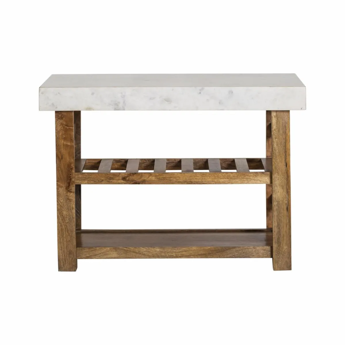Made in Meubles Meuble sous vasque en marbre et bois Louca