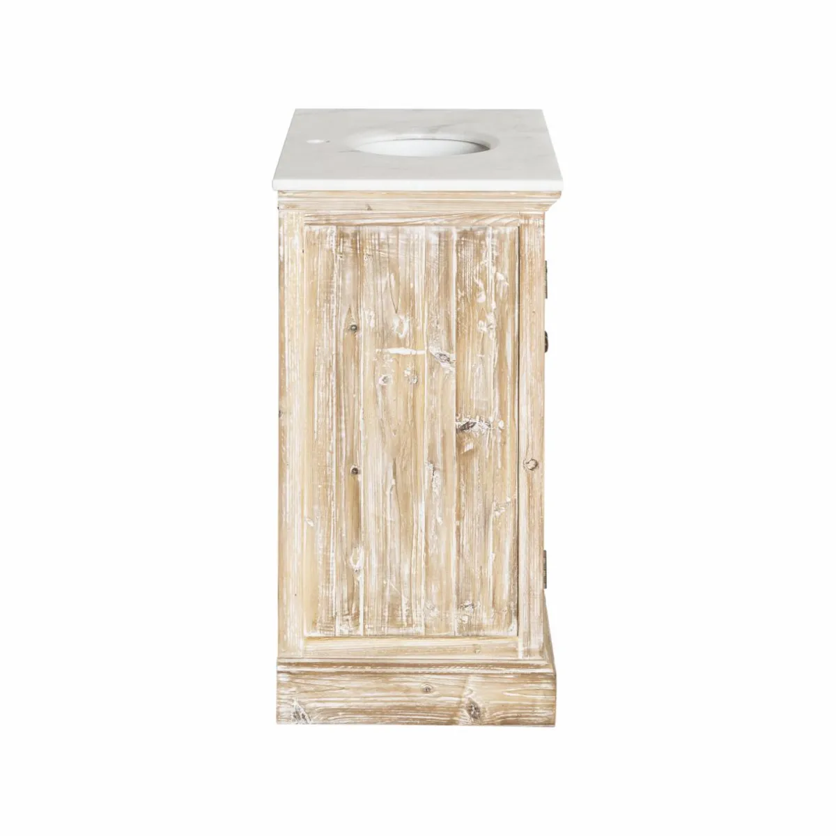 Made in Meubles Meuble sous vasque en pin recyclé blanchi Gemma